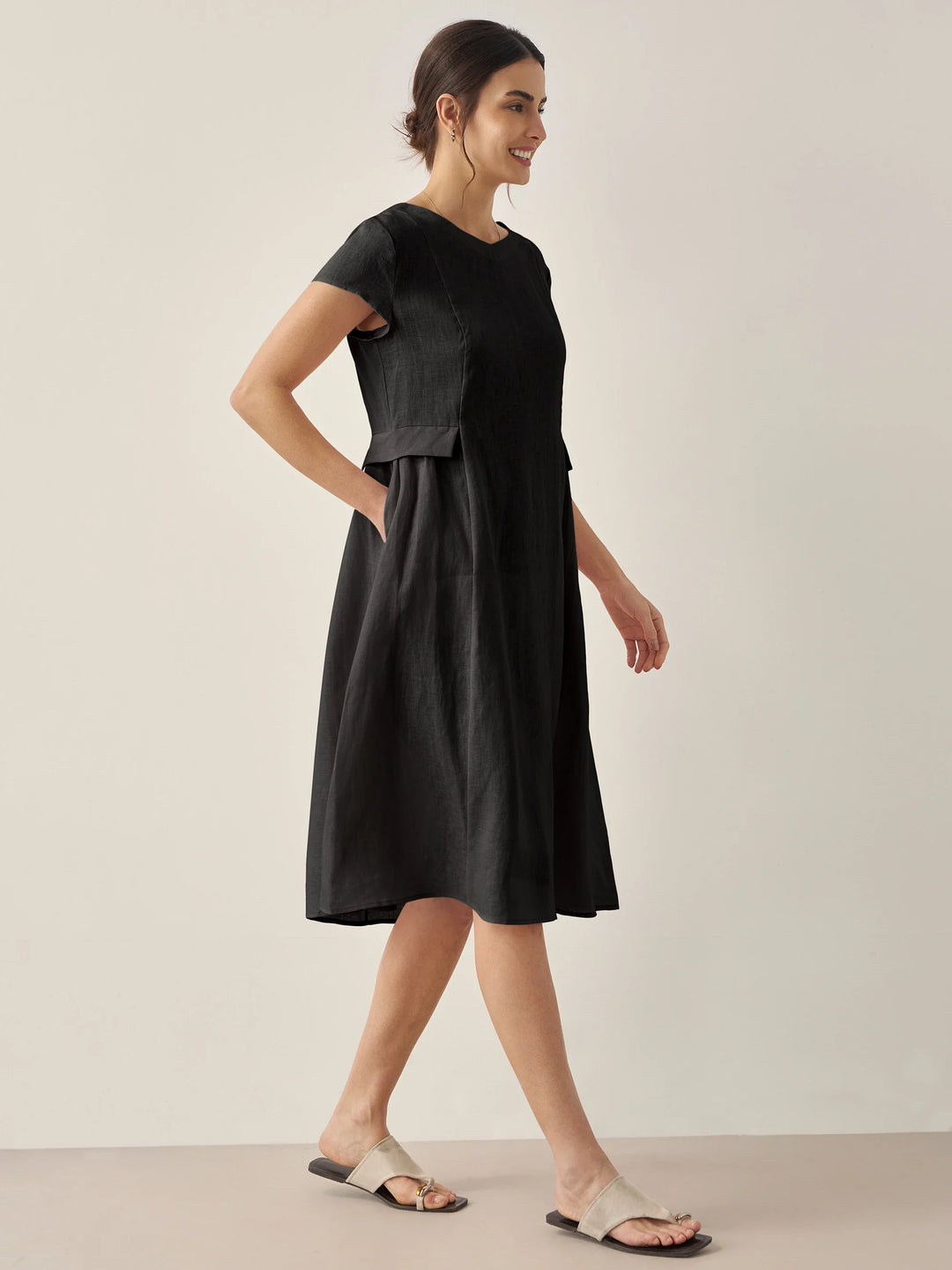 Natural Summer V-Neck Dress