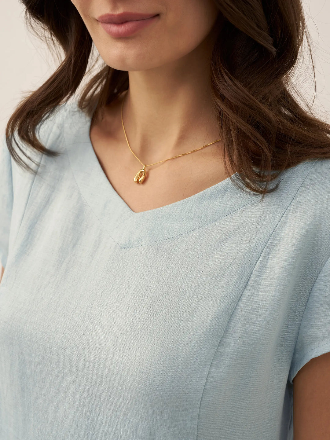 Natural Summer V-Neck Dress