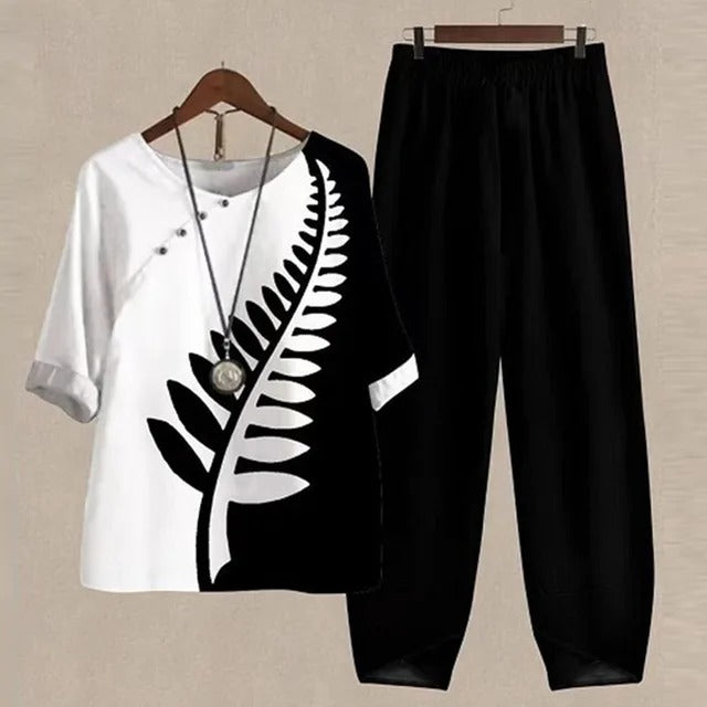 Lyanna - Casual Blouse & Pants Set for Women