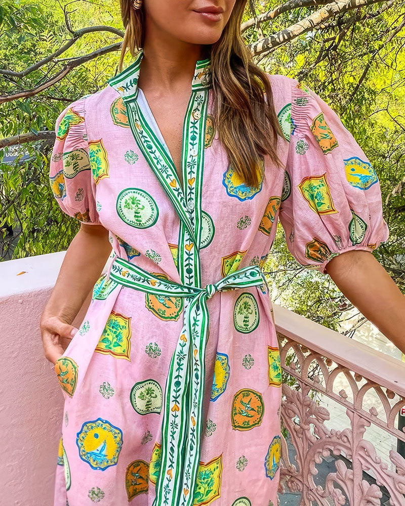 Orla - Balloon Sleeves Maxi Dress