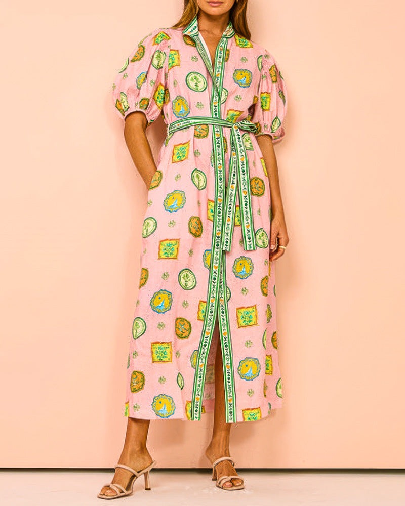 Orla - Balloon Sleeves Maxi Dress