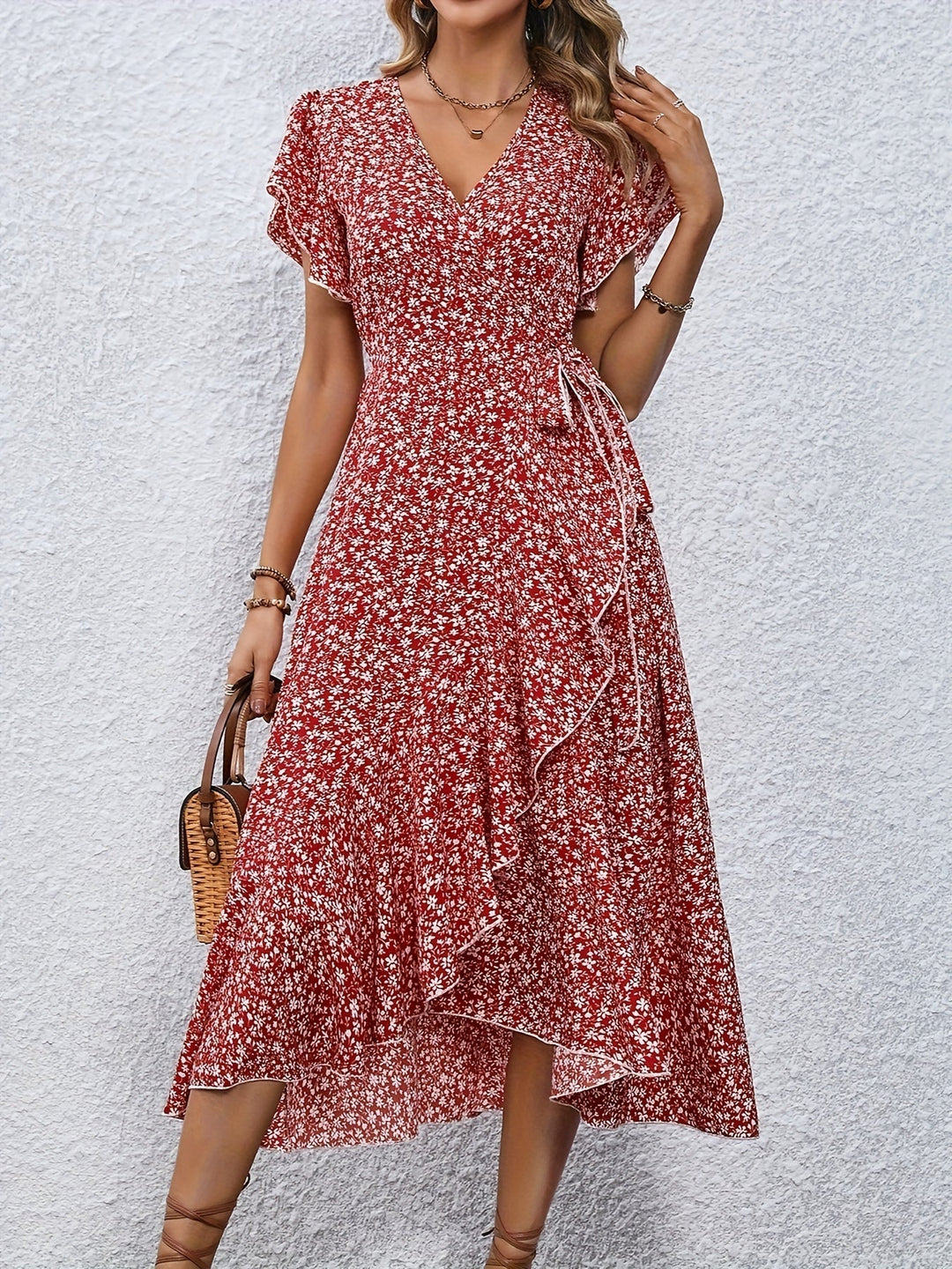 Indie - Small Floral Lace-Up Dress